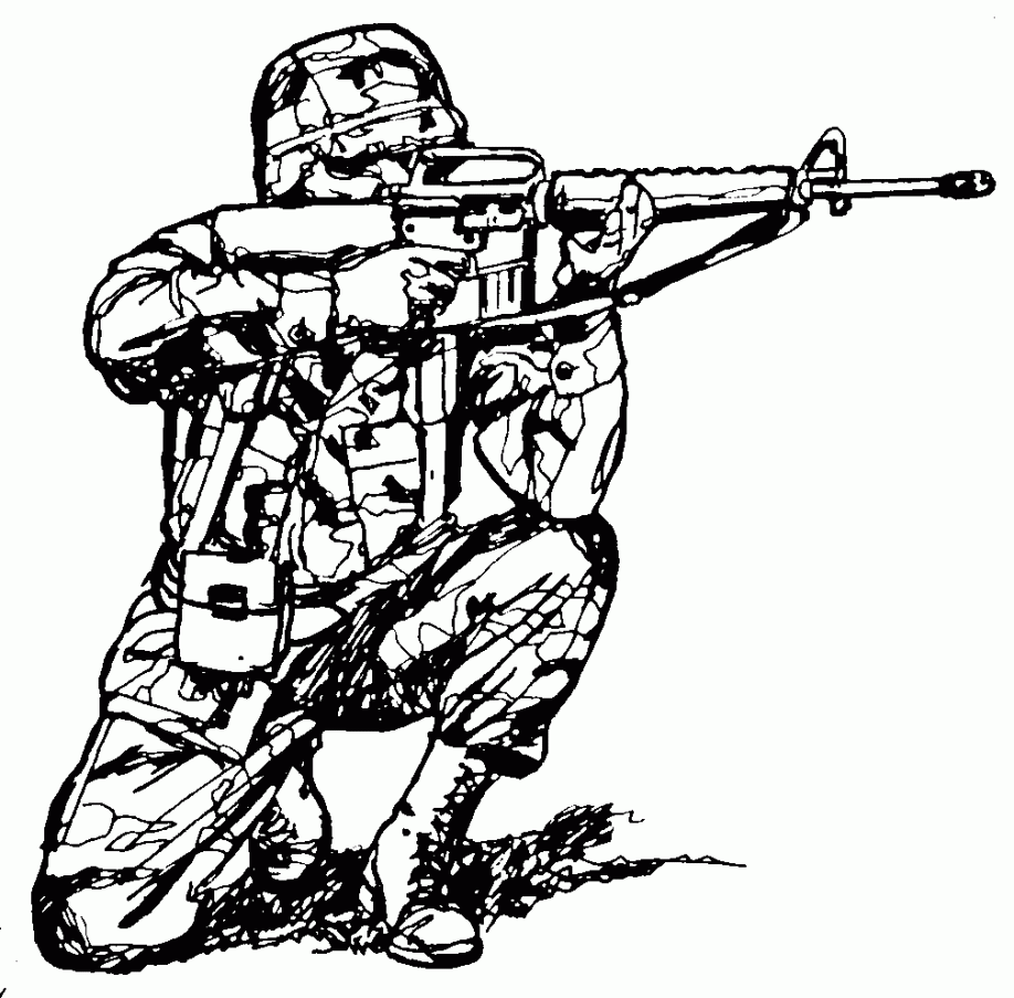 army coloring pages soldier shooting Coloring4free