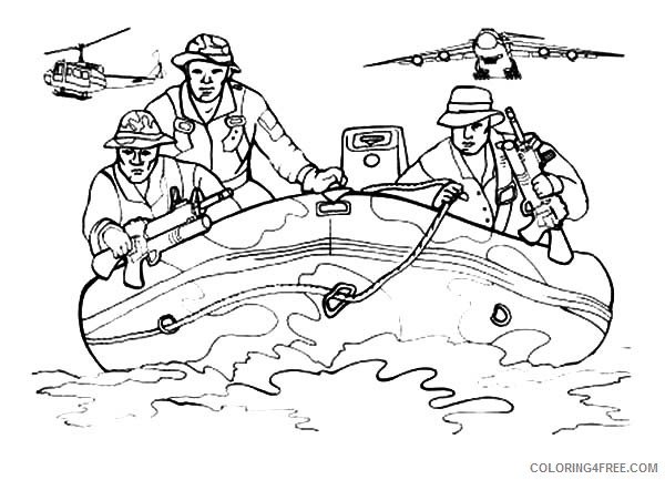 army coloring pages soldiers on boat Coloring4free