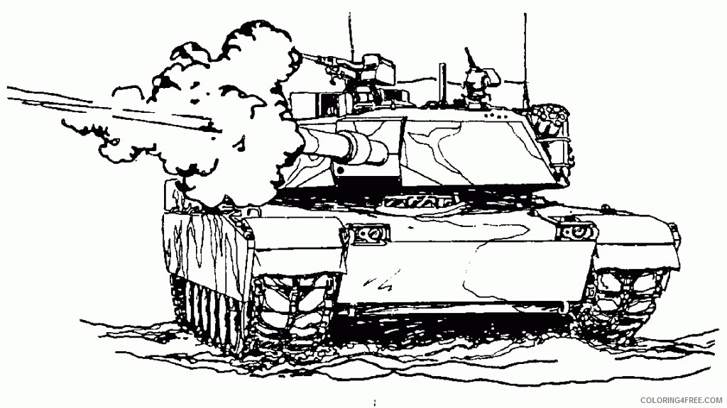 army coloring pages tank shooting Coloring4free