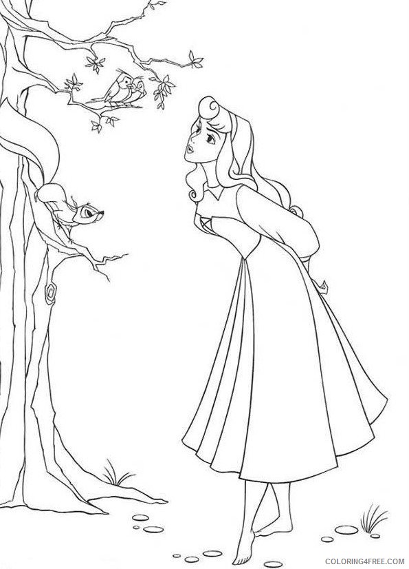 aurora and forest animals coloring pages Coloring4free