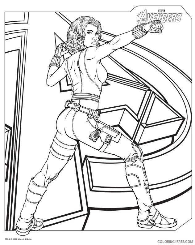 avengers coloring pages black widow Coloring4free