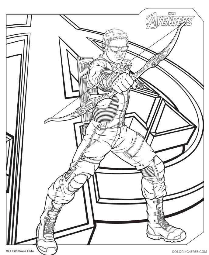 avengers coloring pages hawkeye Coloring4free