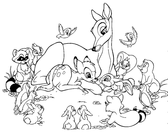 baby bambi coloring pages and friends Coloring4free