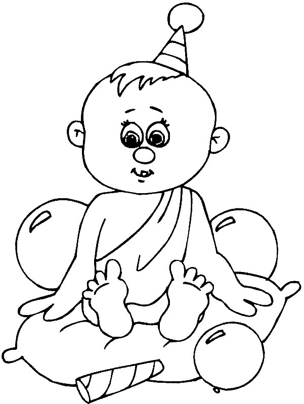 baby coloring pages birthday Coloring4free
