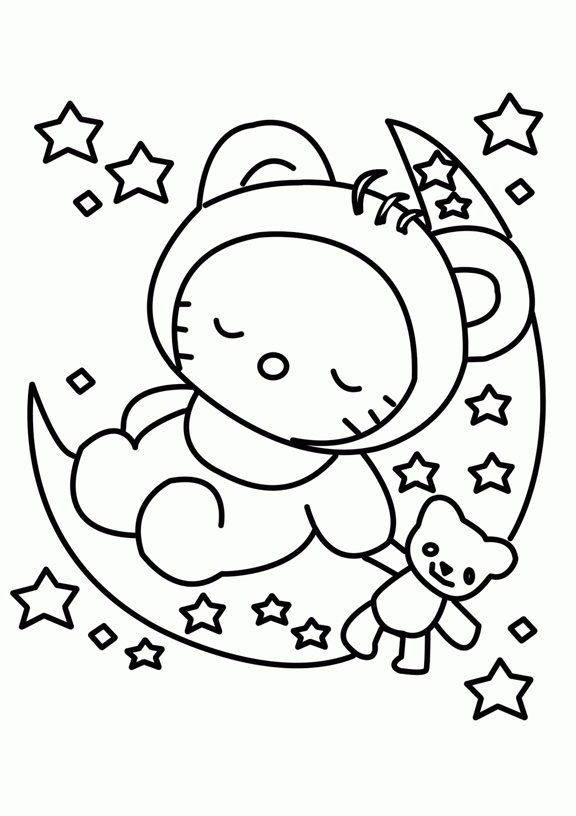 baby coloring pages hello kitty Coloring4free