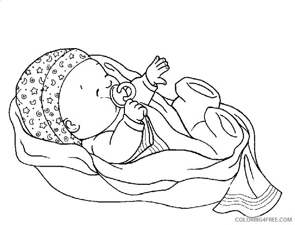 baby coloring pages sleeping Coloring4free
