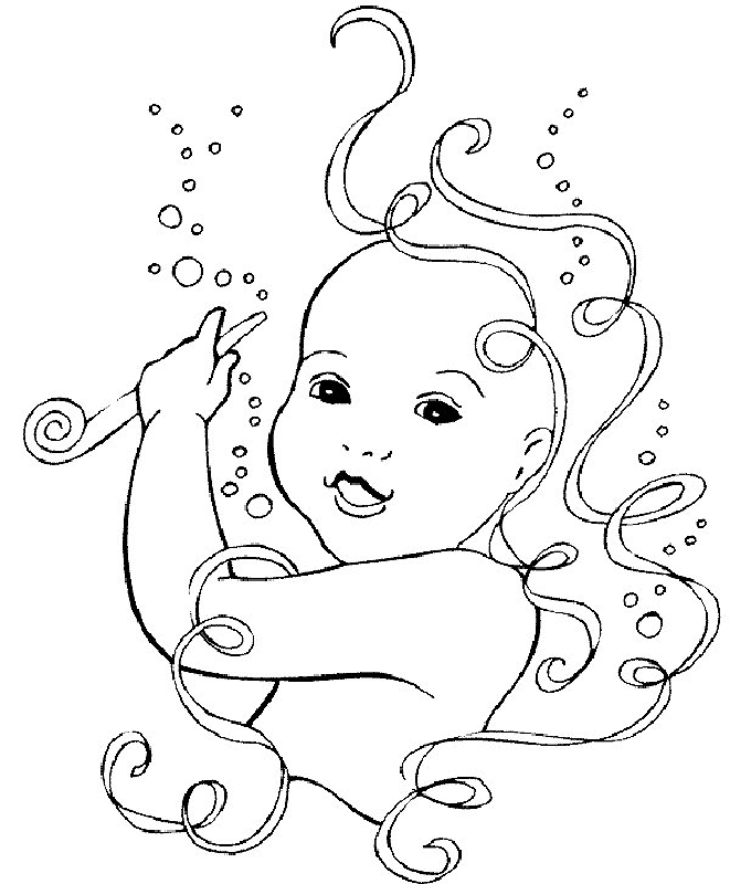 baby coloring pages take a shower Coloring4free