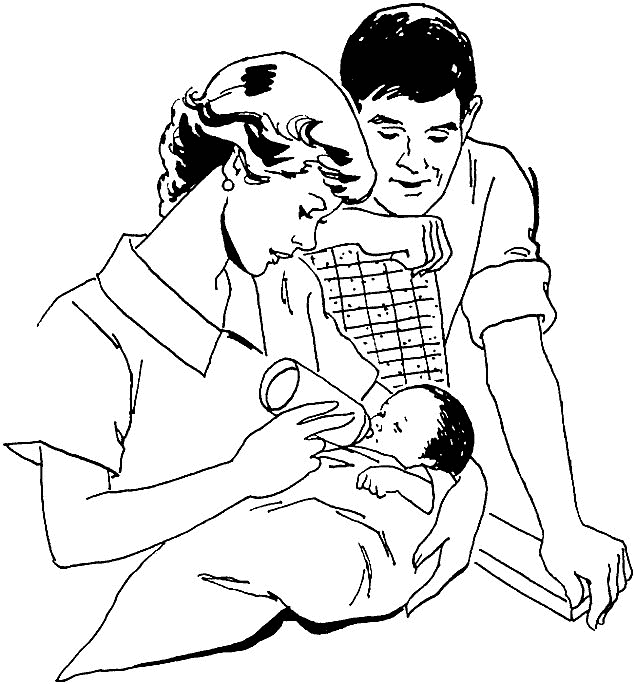 baby coloring pages with mom and dad Coloring4free