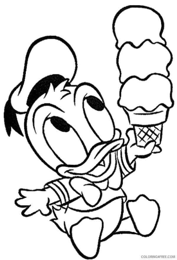 baby donald duck coloring pages with ice cream Coloring4free