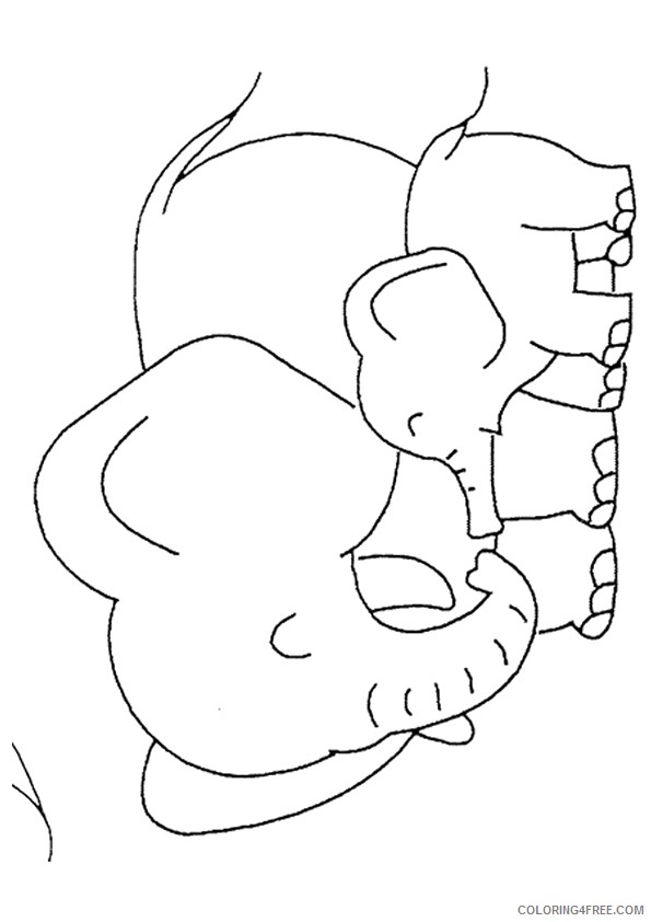 baby elephant coloring pages with mom Coloring4free