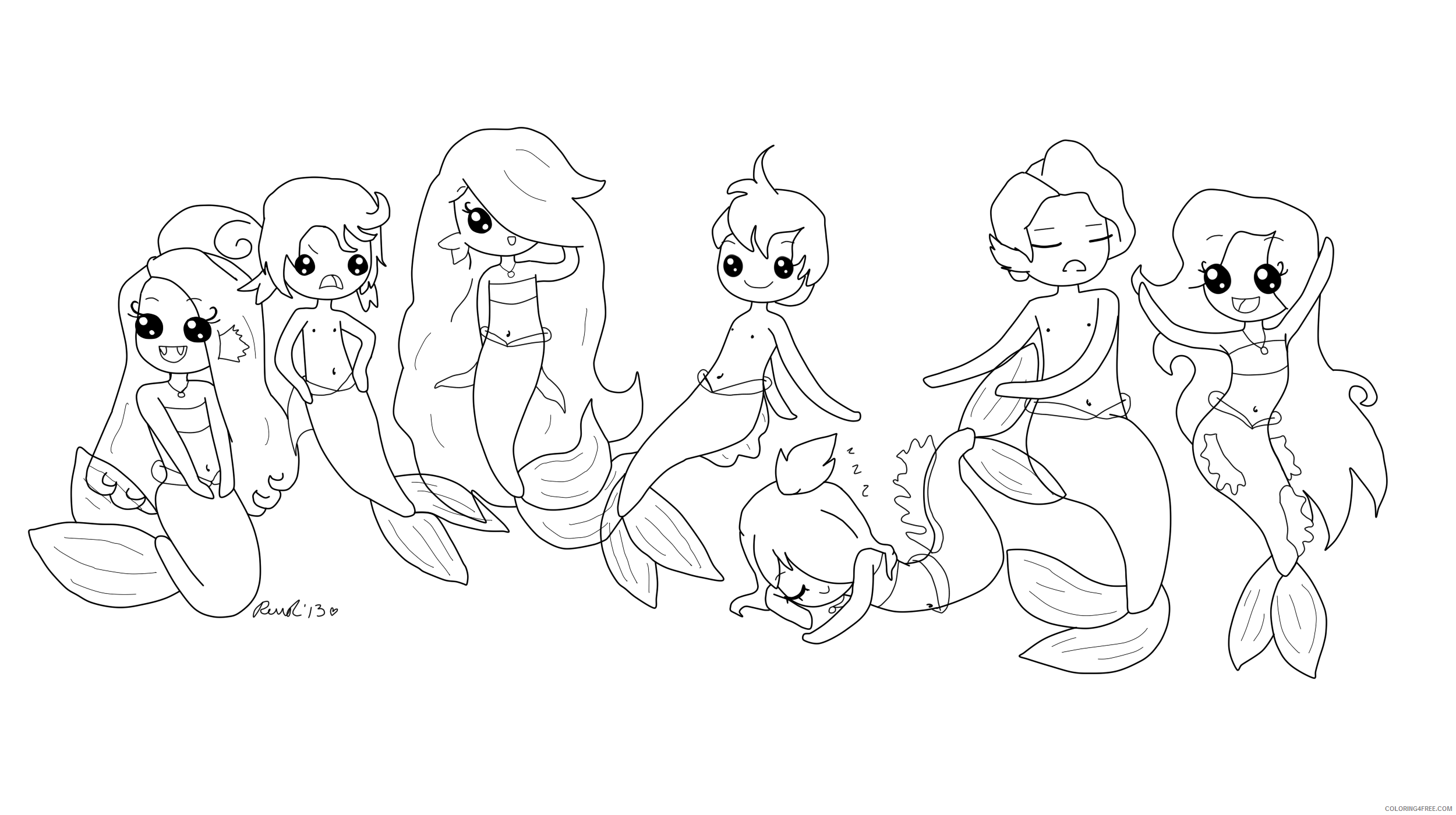 baby mermaid coloring pages to print Coloring4free