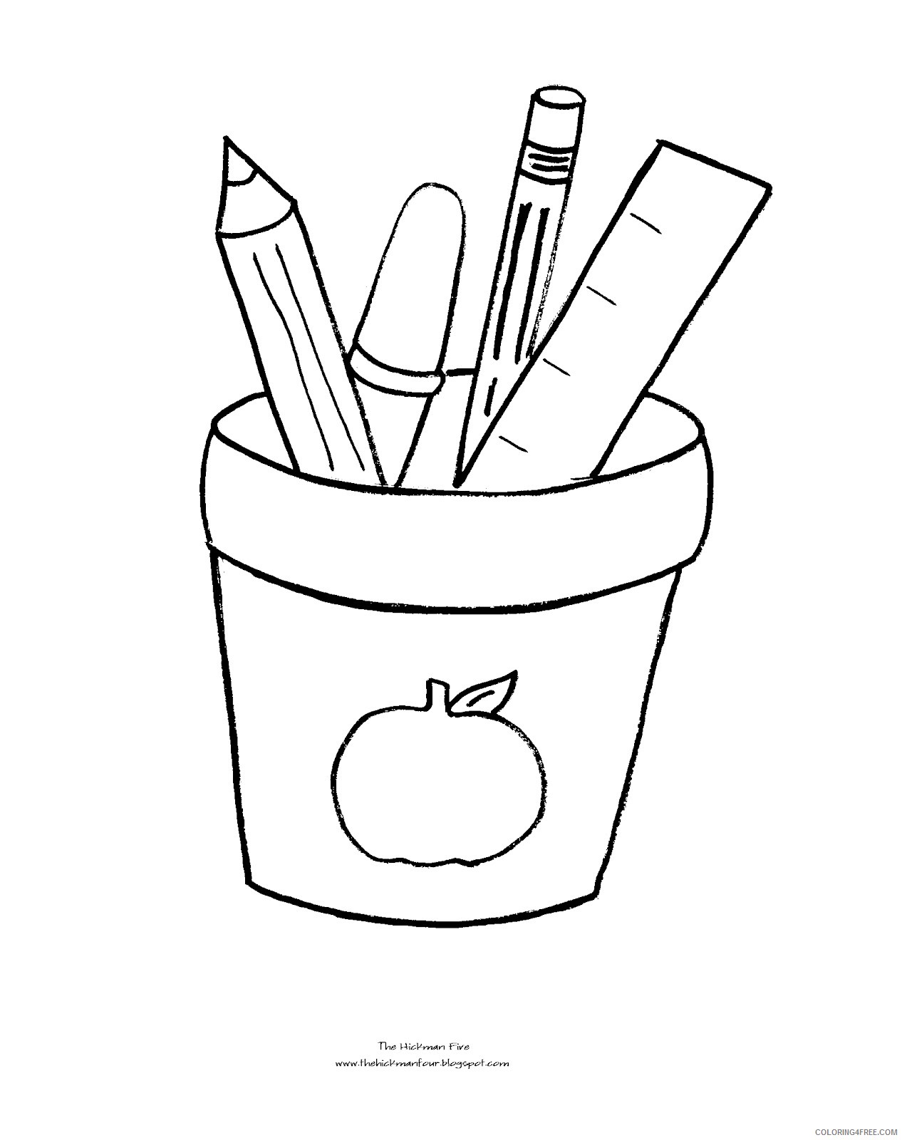 back to school coloring pages school stuff Coloring4free