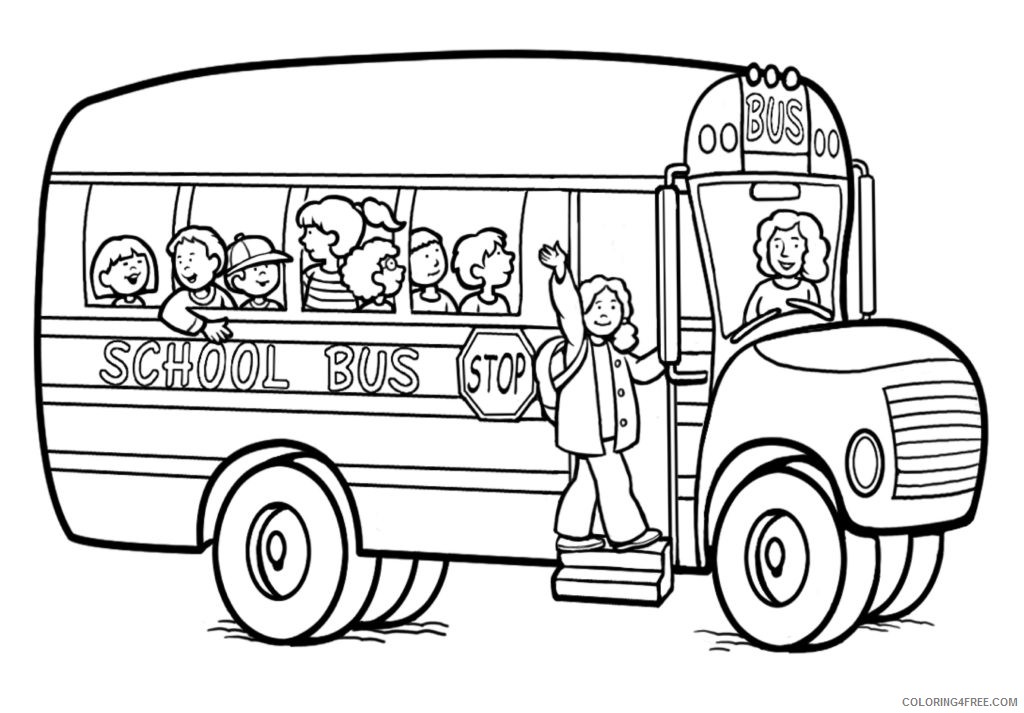 back to school coloring pages with school bus Coloring4free