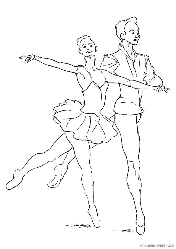 ballet coloring pages couple Coloring4free