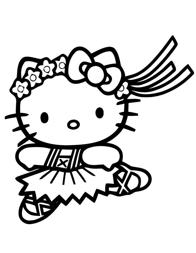 ballet coloring pages hello kitty Coloring4free