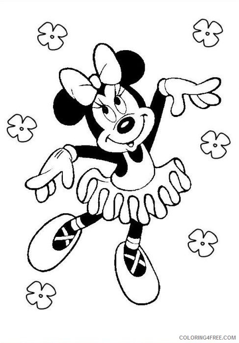ballet coloring pages minnie mouse Coloring4free
