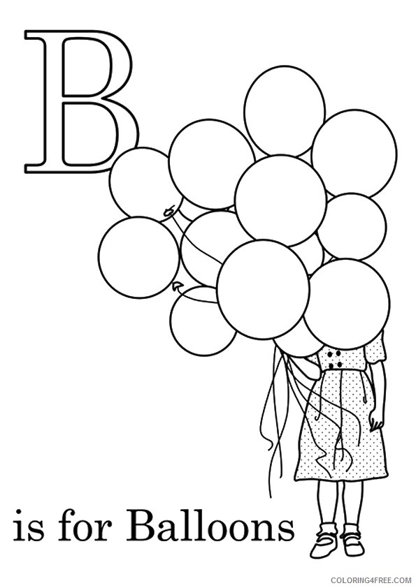 balloon coloring pages b for balloon Coloring4free