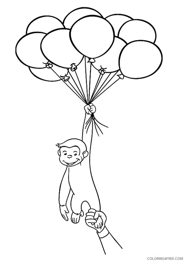 balloon coloring pages curious george Coloring4free