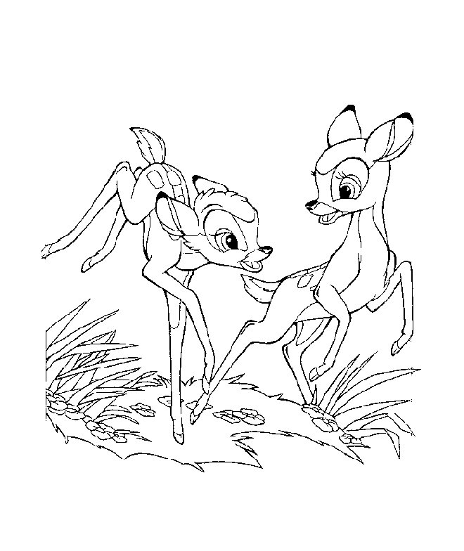 bambi and faline coloring pages Coloring4free