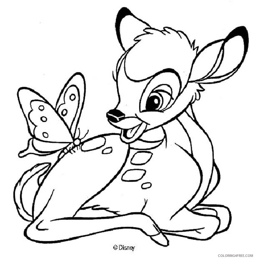 bambi coloring pages and butterfly Coloring4free