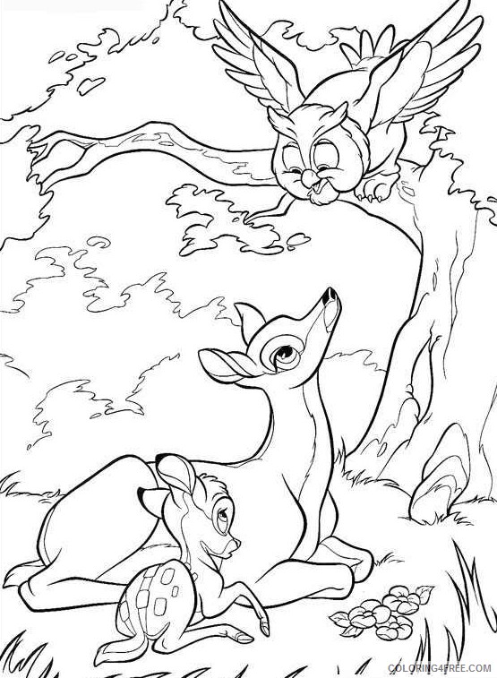bambi coloring pages and mother Coloring4free