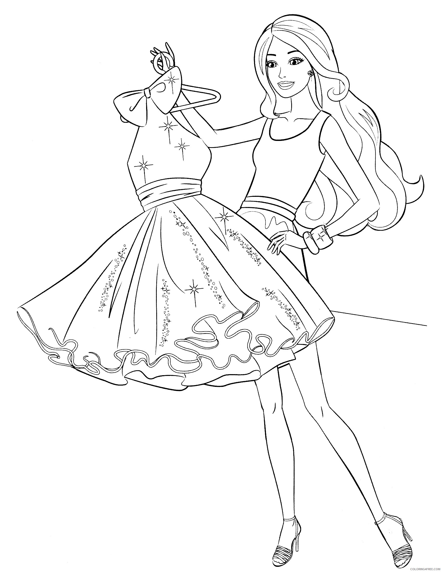 barbie coloring pages fashion Coloring4free