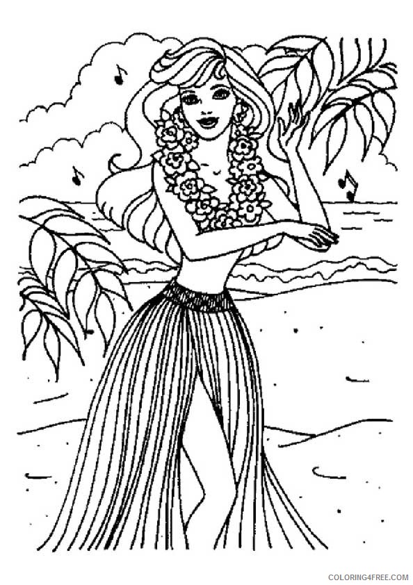 barbie coloring pages in hawaii Coloring4free