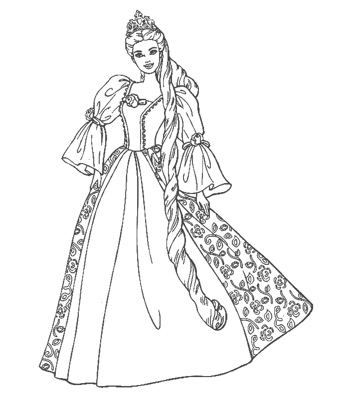 barbie coloring pages princess Coloring4free