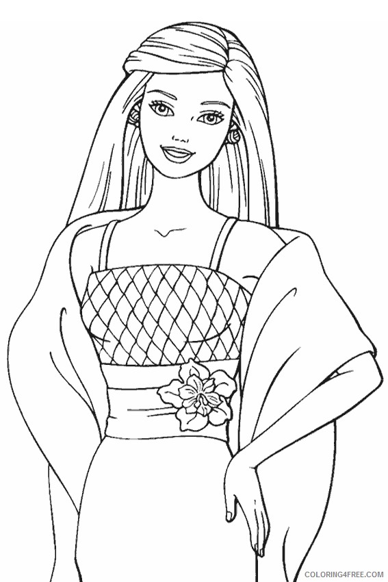 barbie coloring pages smiling Coloring4free