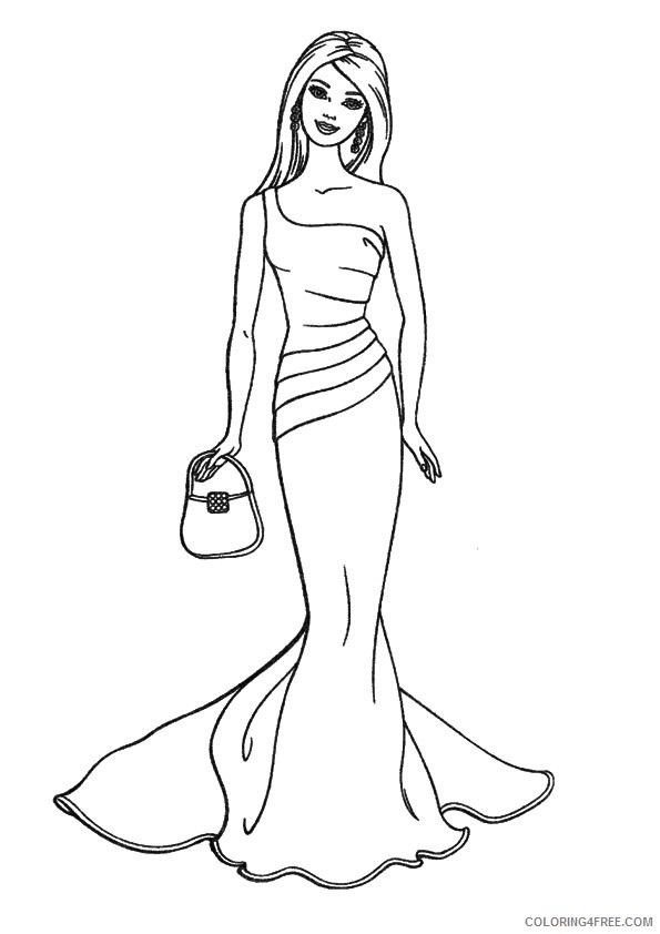 barbie coloring pages with a purse Coloring4free