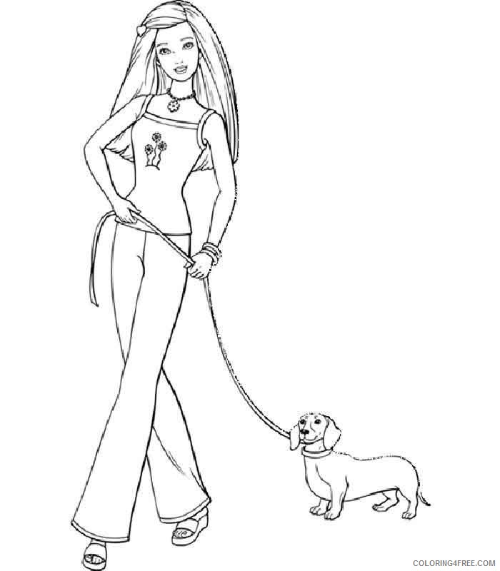 barbie coloring pages with her dog Coloring4free