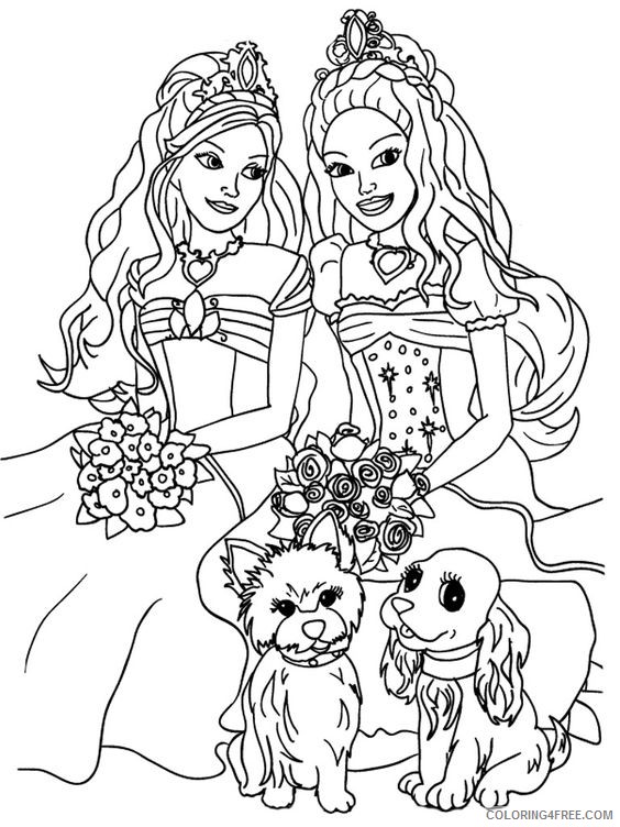 barbie coloring pages with her pets Coloring4free