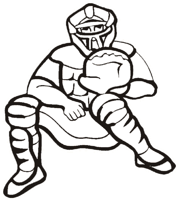 baseball catcher coloring pages Coloring4free