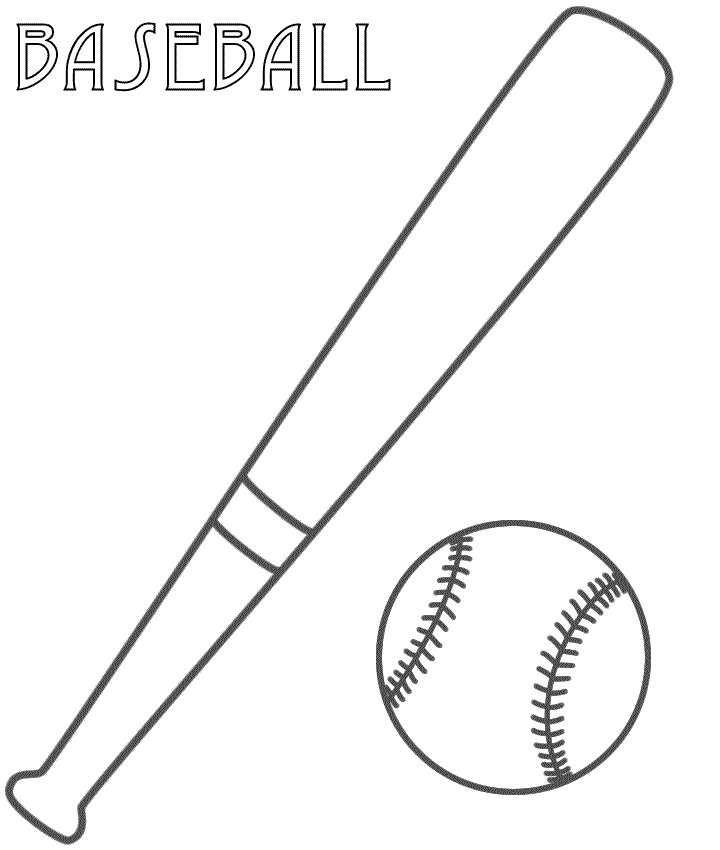 baseball coloring pages bat and ball Coloring4free