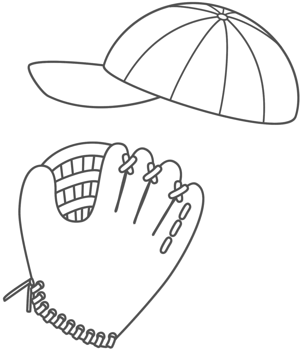 baseball coloring pages cap and glove Coloring4free