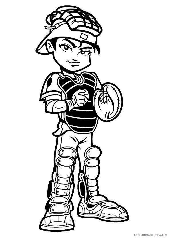 baseball coloring pages catcher Coloring4free