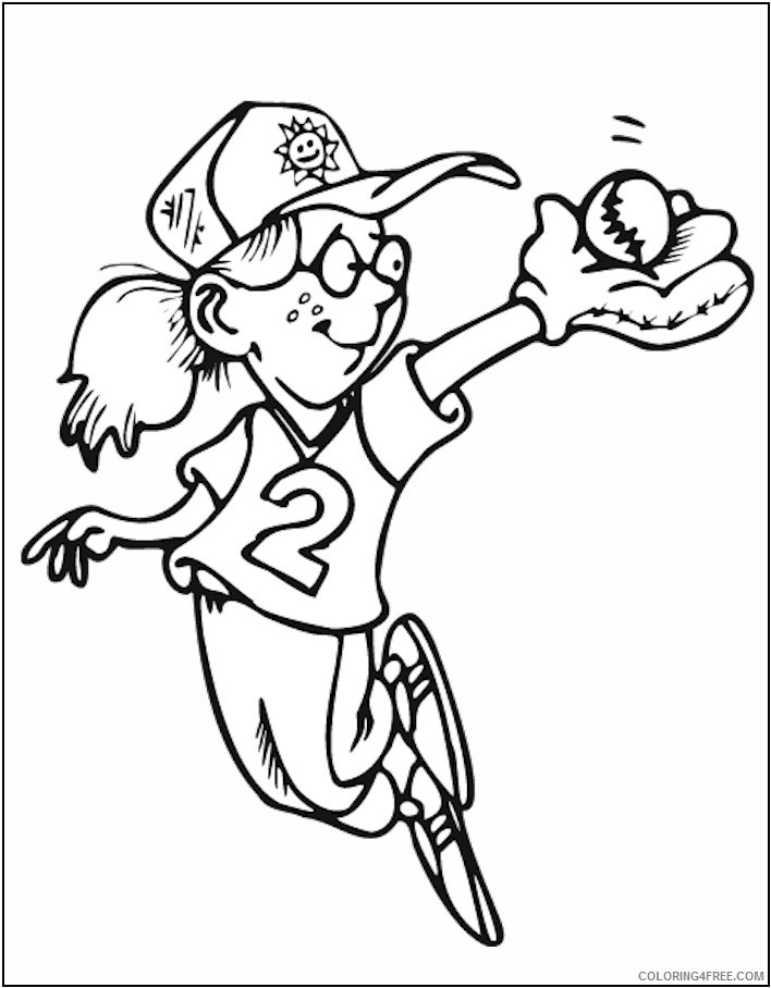 baseball coloring pages for girls printable Coloring4free