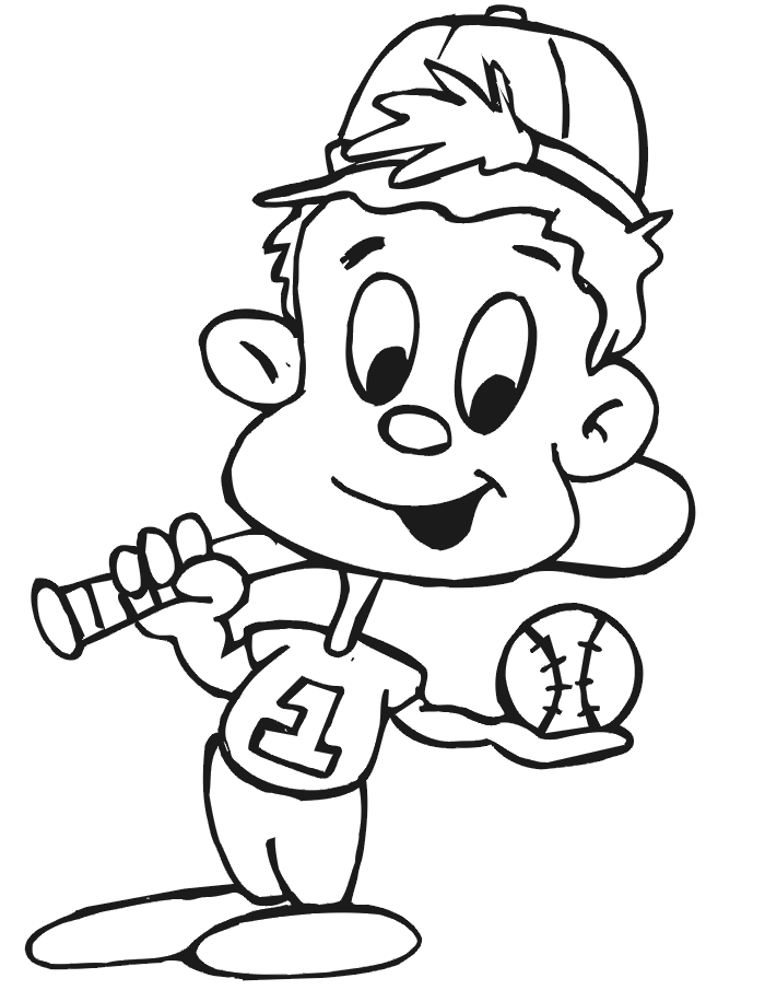 baseball coloring pages for kids Coloring4free