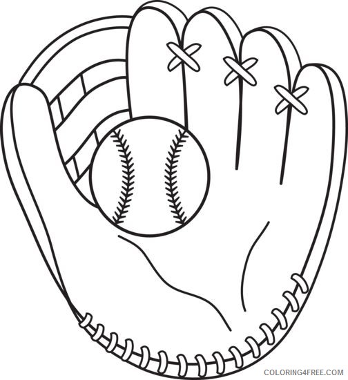 baseball coloring pages glove Coloring4free