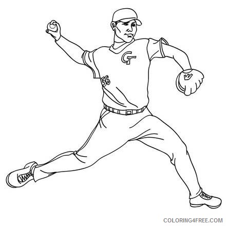 baseball coloring pages pitcher Coloring4free