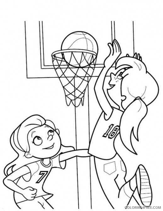 basketball coloring pages girls playing basketball Coloring4free