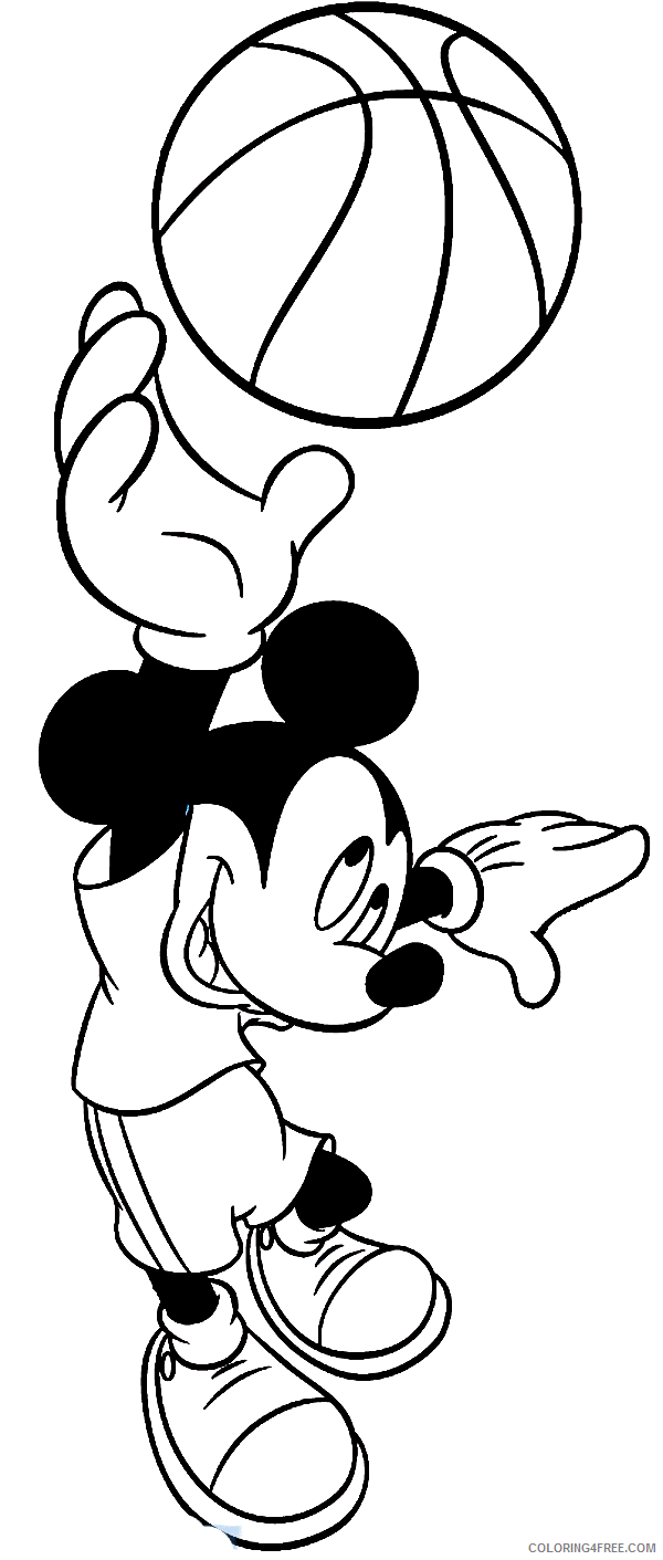 basketball coloring pages mickey mouse Coloring4free