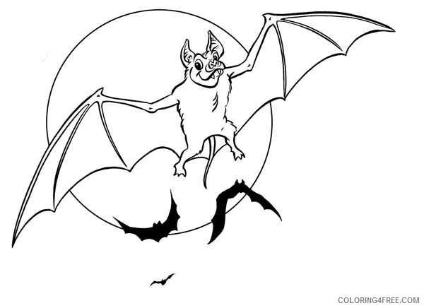 bat coloring pages flying at night Coloring4free