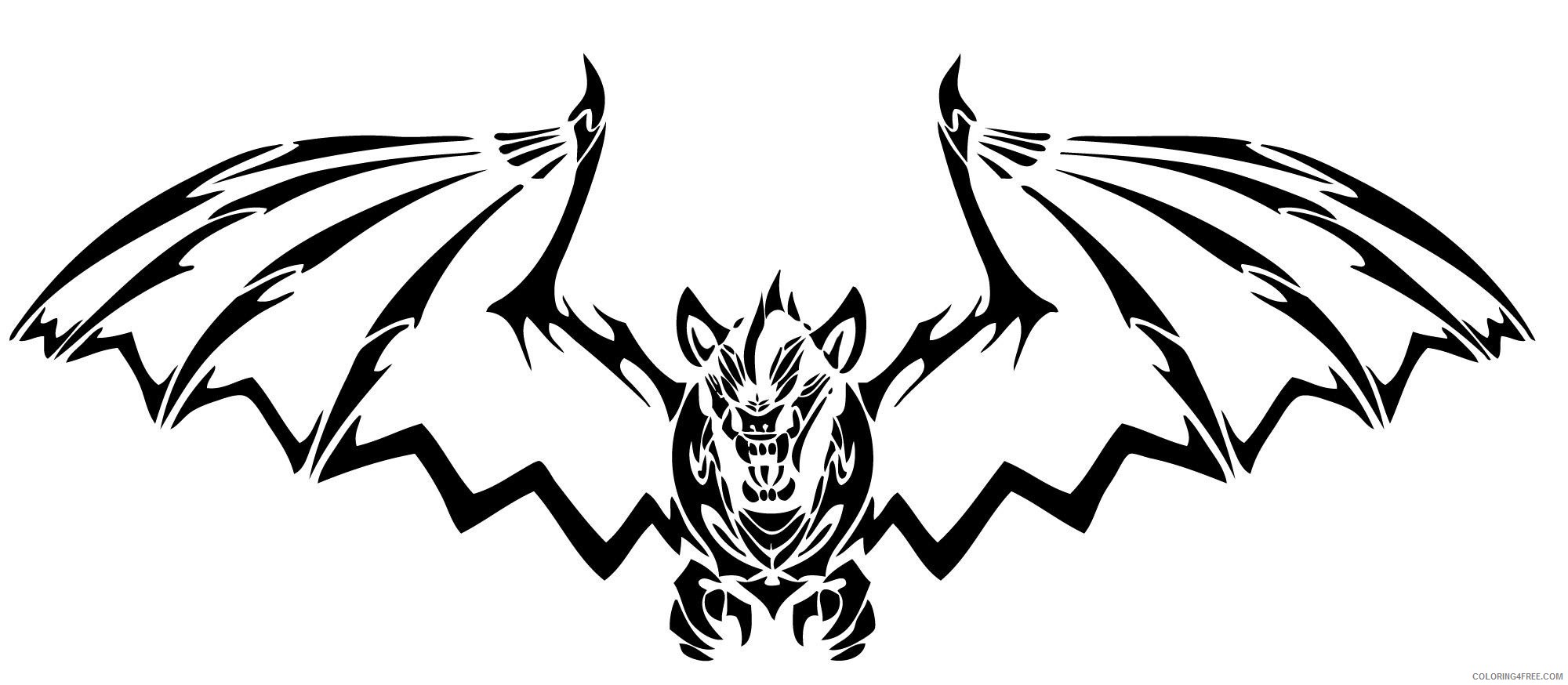bat coloring pages tribal Coloring4free