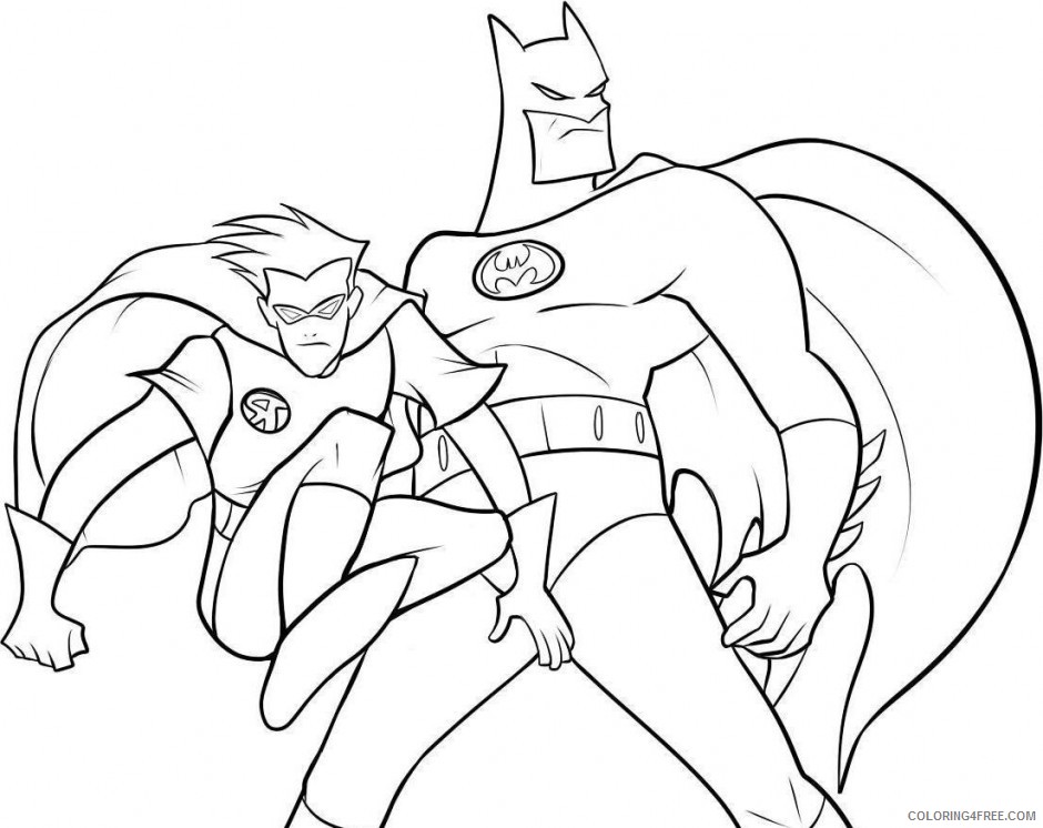 batman and robin coloring pages free to print Coloring4free