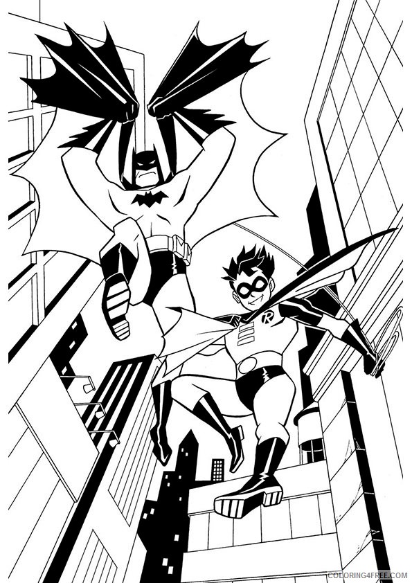 batman and robin coloring pages to print Coloring4free