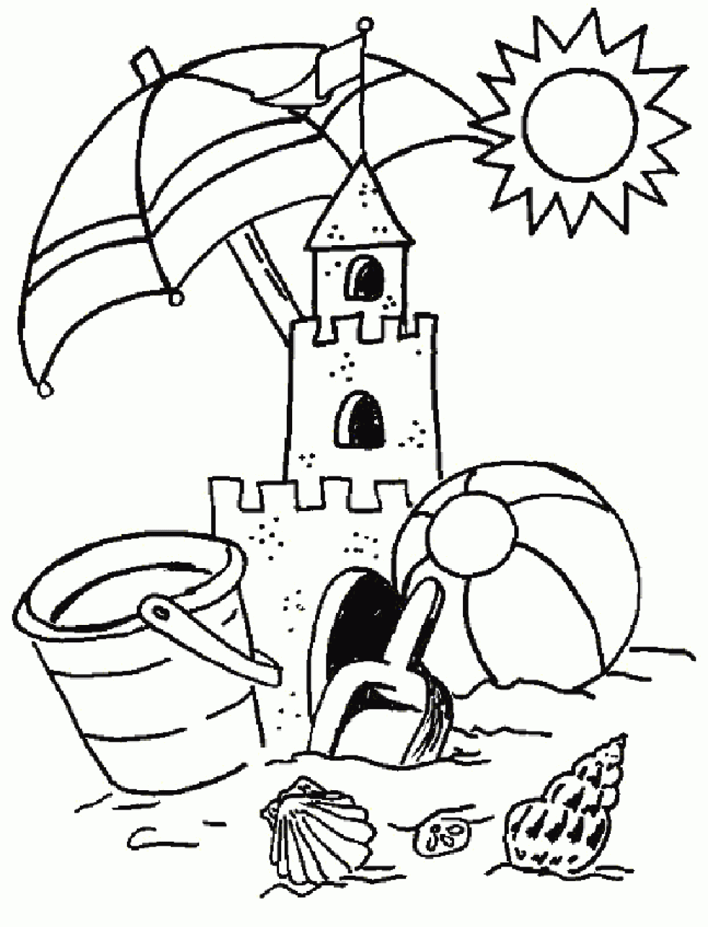 beach coloring pages for kids Coloring4free