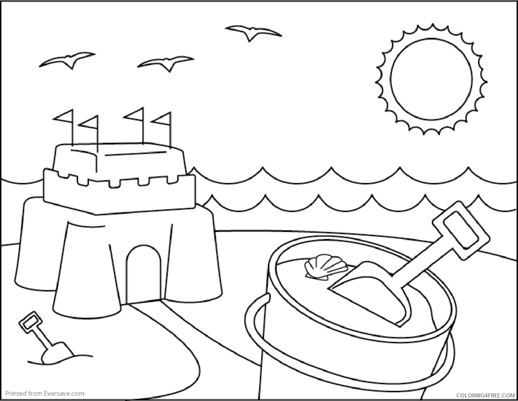 beach coloring pages printable Coloring4free