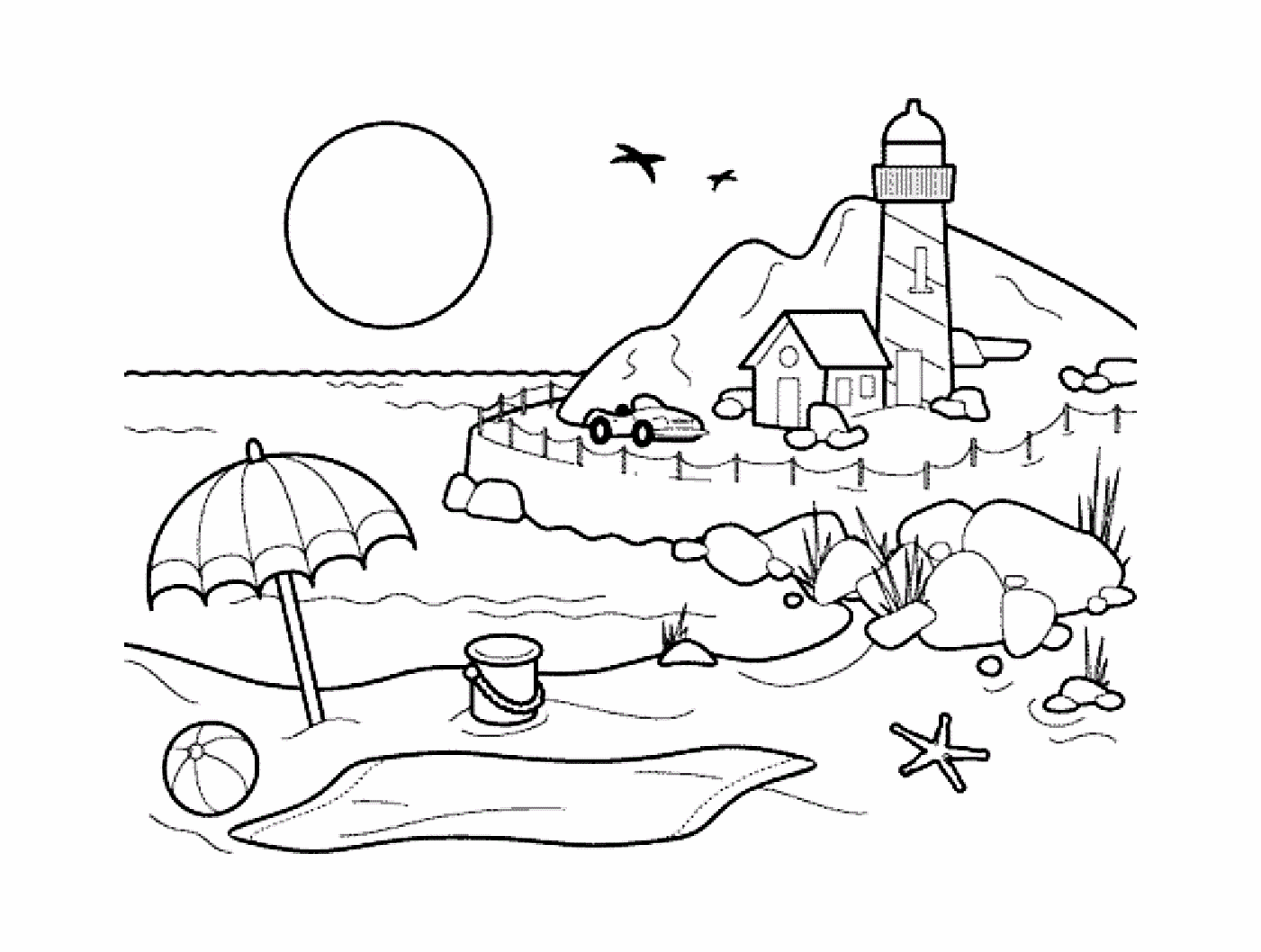 beach landscape coloring pages Coloring4free