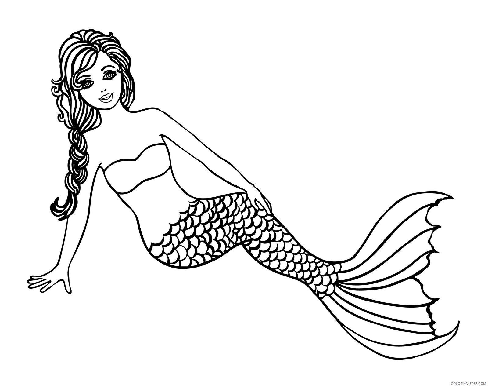 beautiful mermaid coloring pages to print Coloring4free